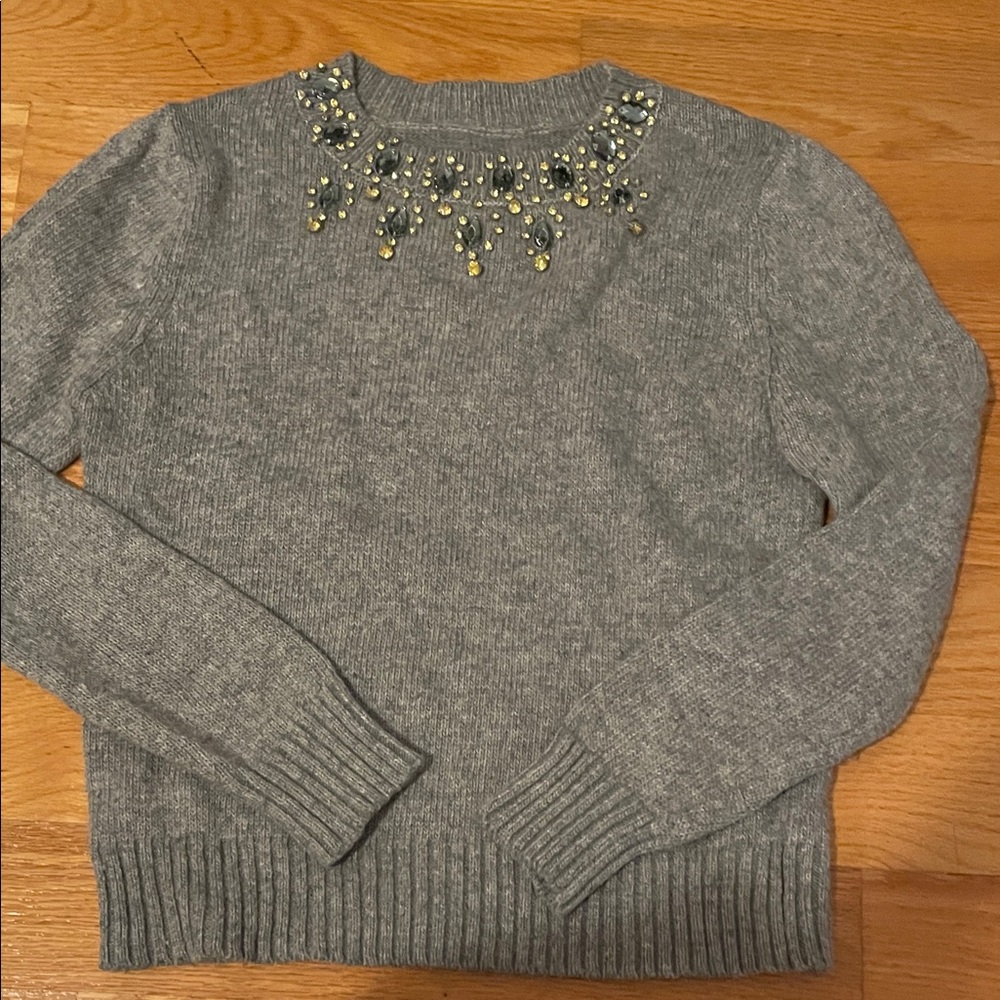 Embellished Gray Sweater